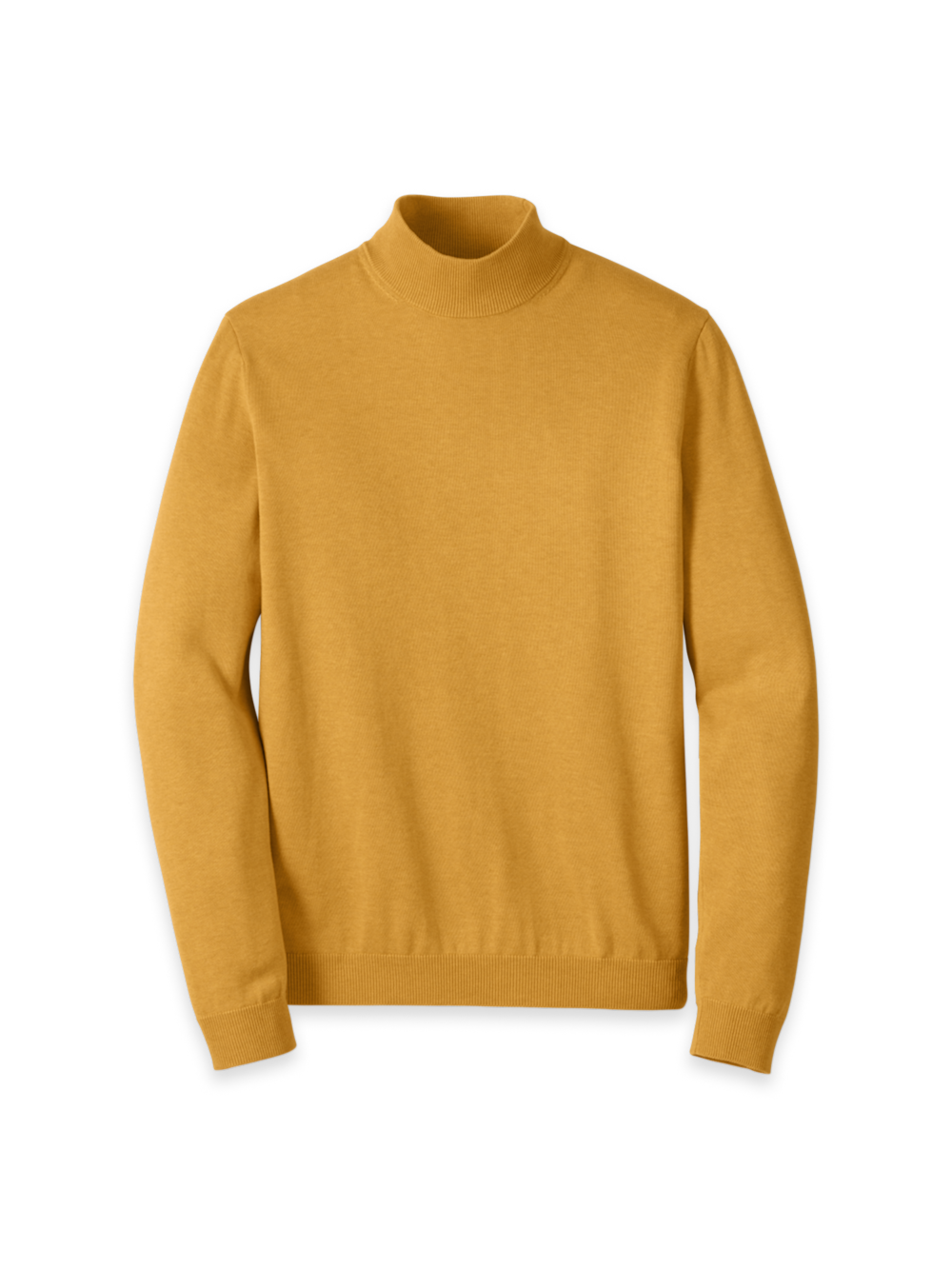 Product Image of Supima Cotton Mock Neck Sweater-Mustard