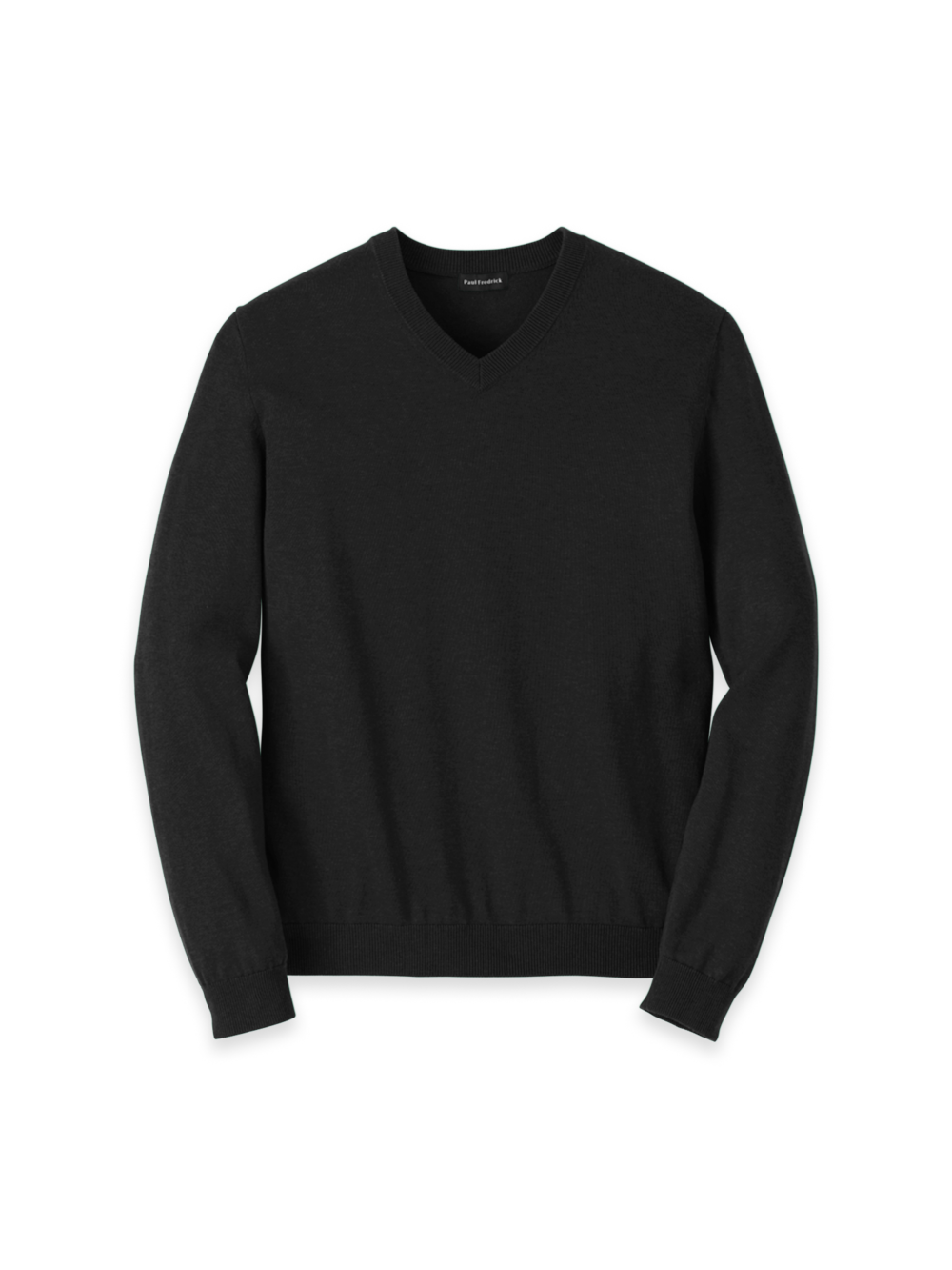 Product Image of Supima Cotton V-neck Sweater-Black