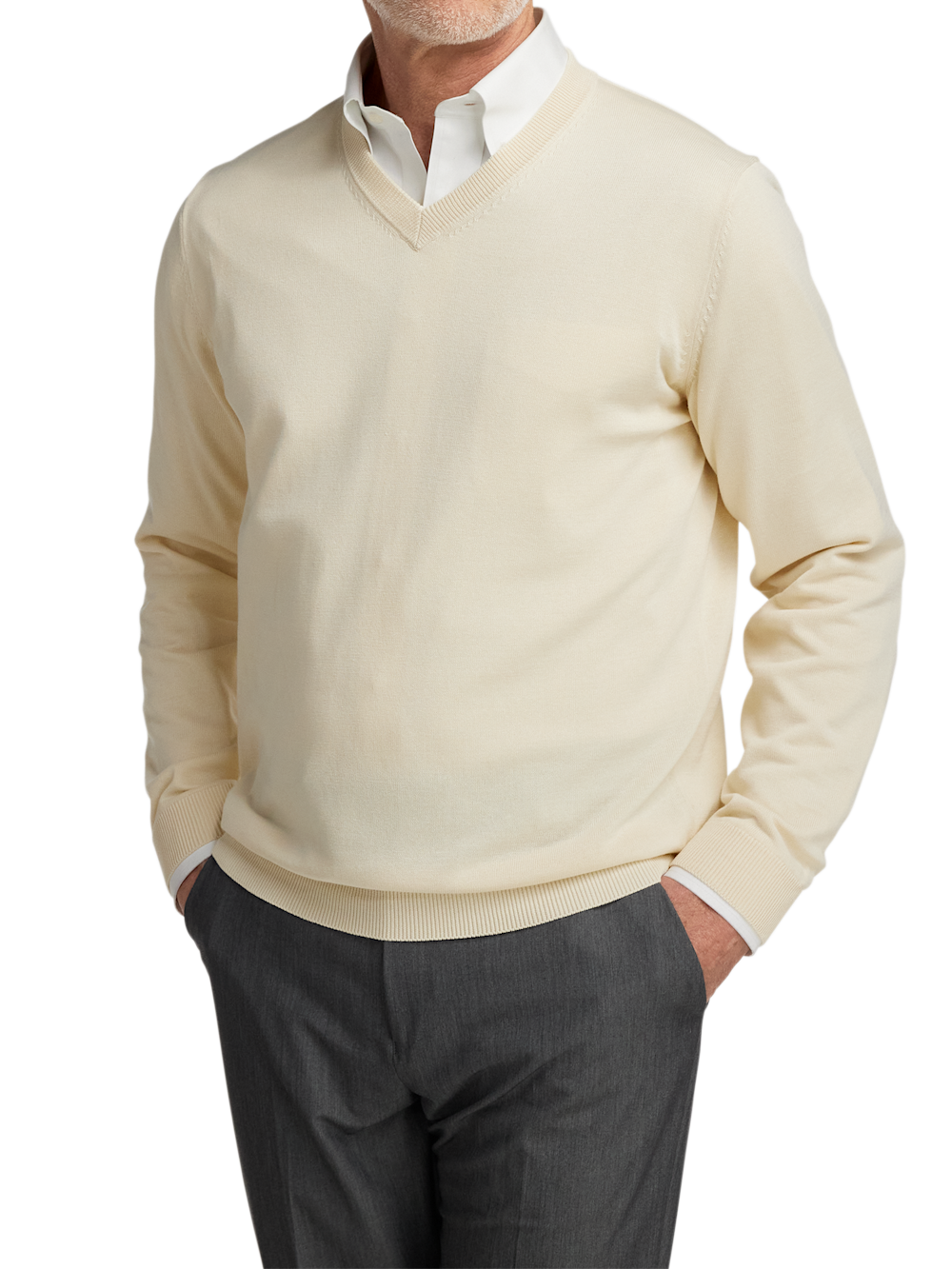 Alternate Image of Supima Cotton V-neck Sweater-1