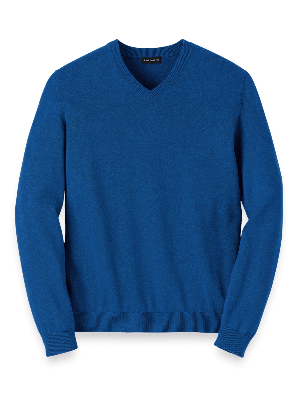 Product Image of Supima Cotton V-neck Sweater-Blue