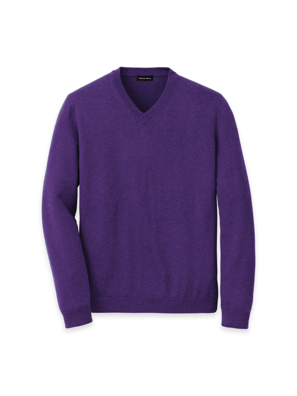 Product Image of Supima Cotton V-neck Sweater-Purple