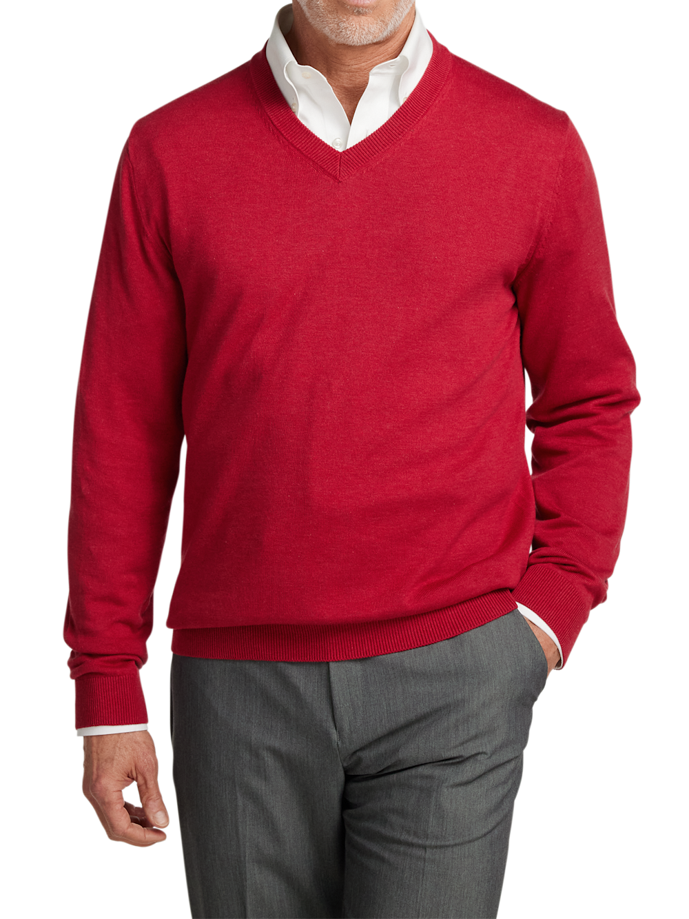 Alternate Image of Supima Cotton V-neck Sweater-1