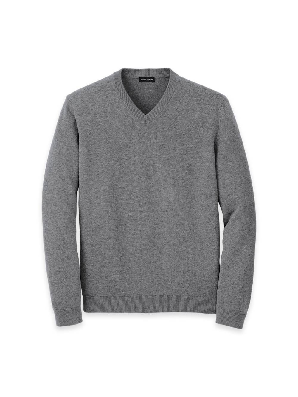 Product Image of Supima Cotton V-neck Sweater-Medium Grey