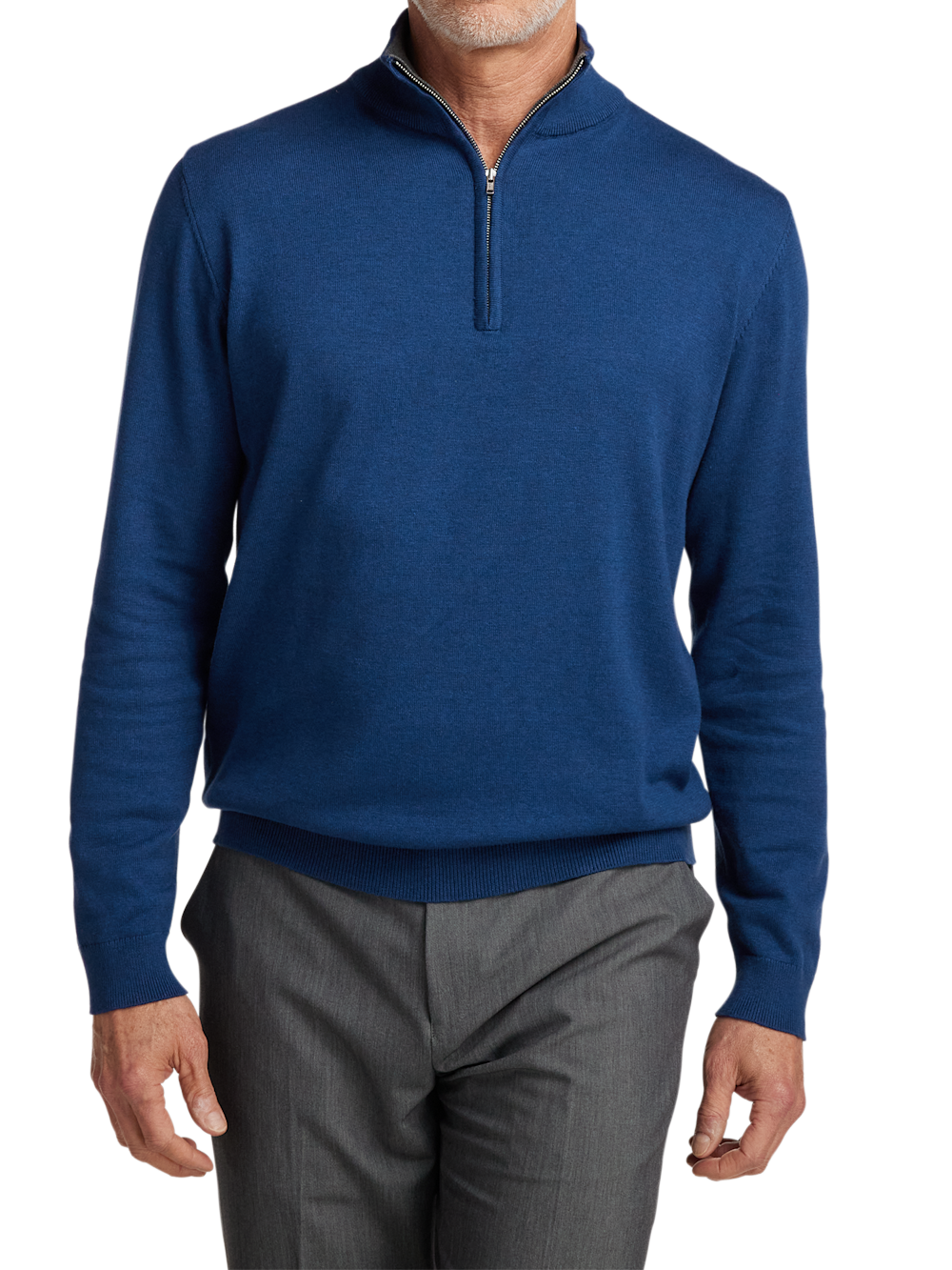 Alternate Image of Supima Cotton Quarter Zip Mock Neck Sweater-1