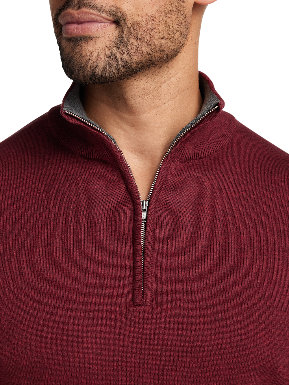 Alternate Image of Supima Cotton Quarter Zip Mock Neck Sweater-2
