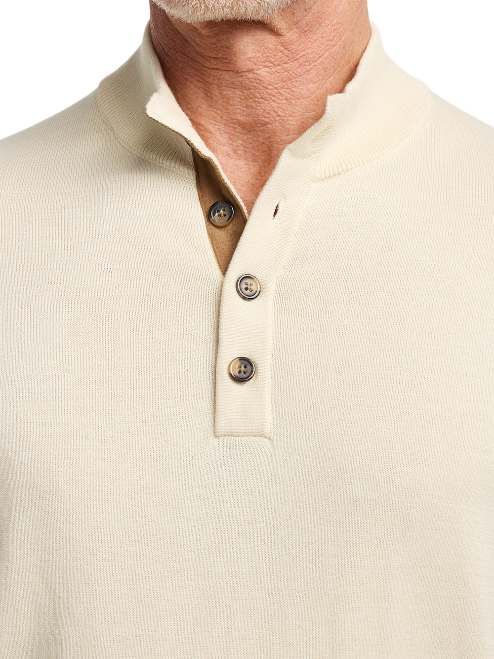 Alternate Image of Supima Cotton Four Button Mock Neck Sweater-2