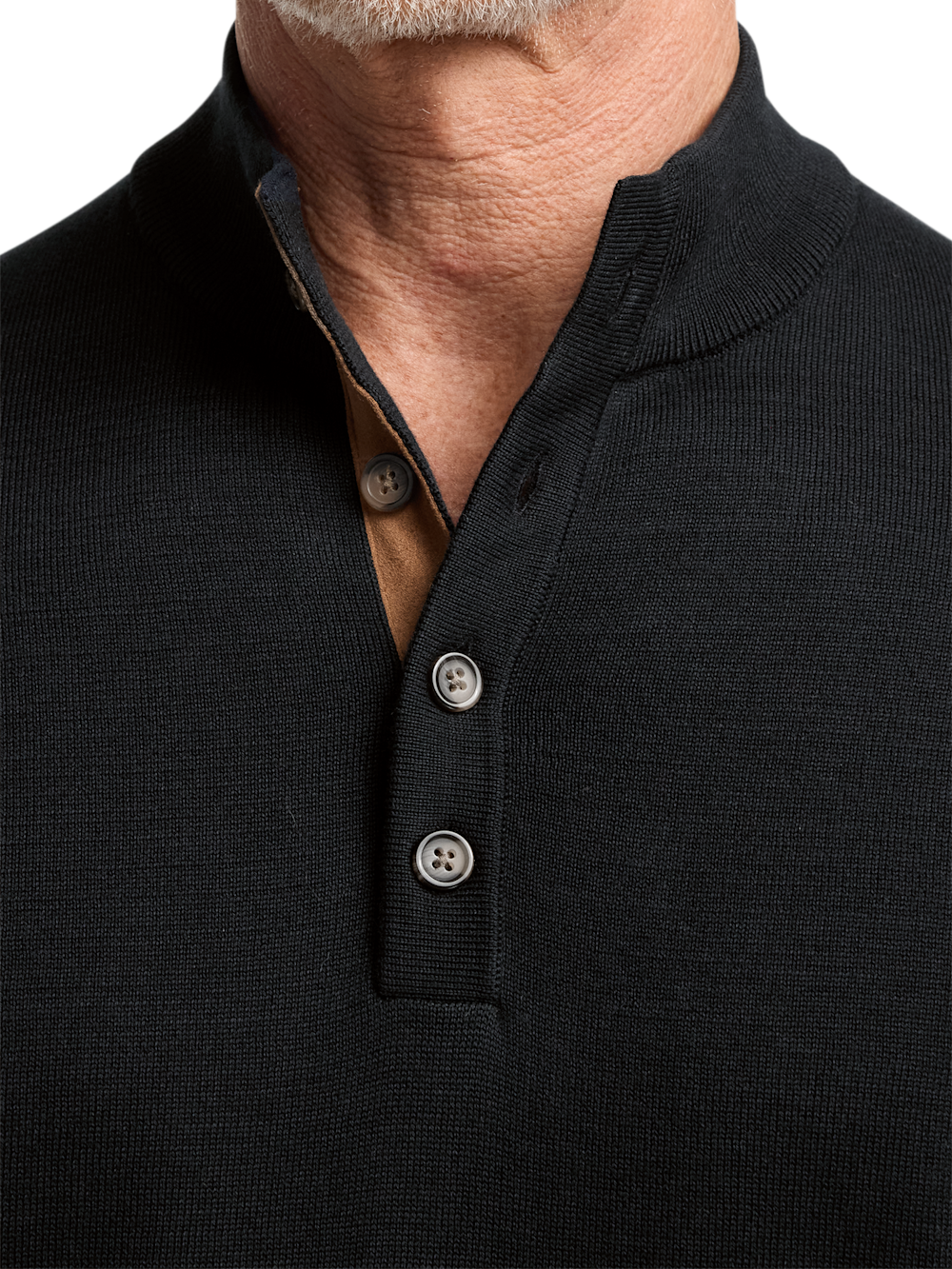 Alternate Image of Supima Cotton Four Button Mock Neck Sweater-2