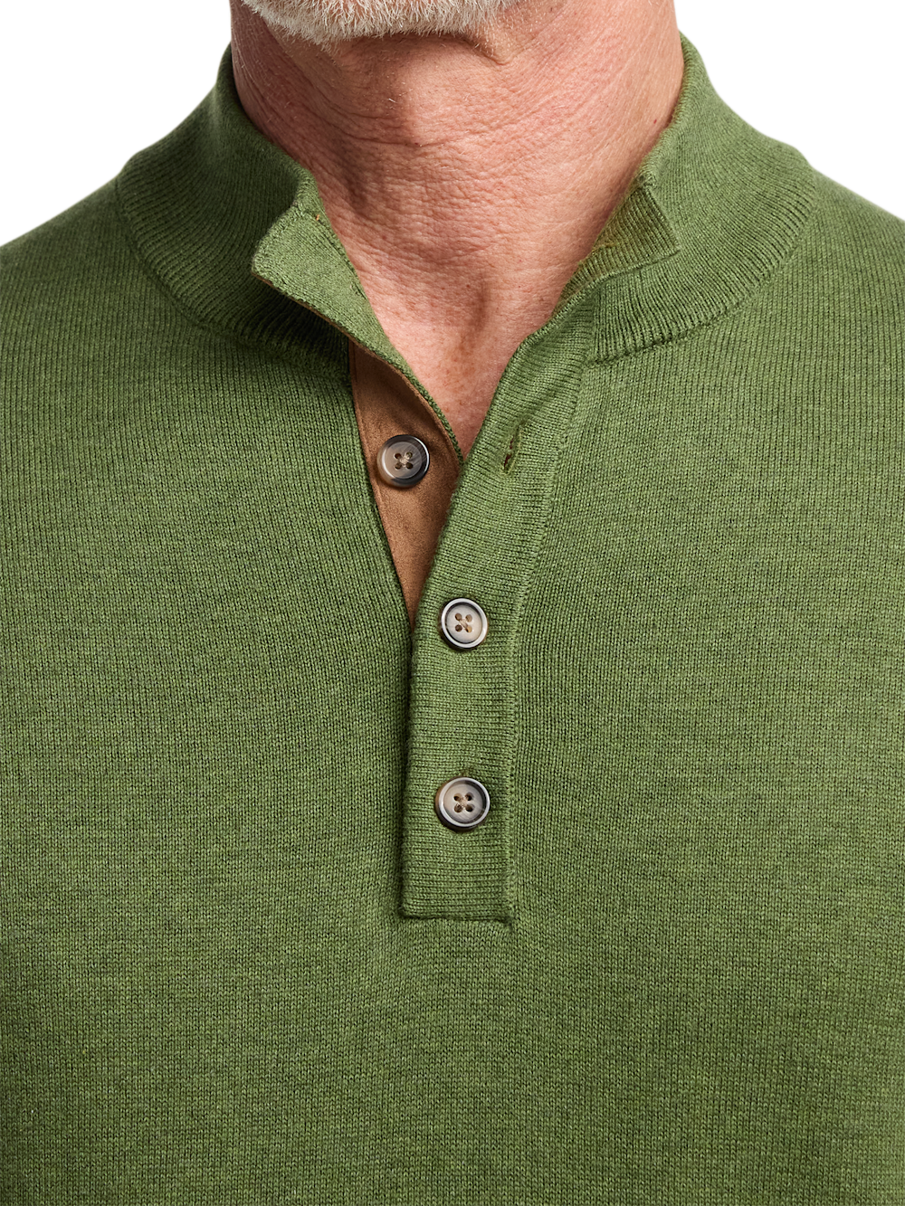 Alternate Image of Supima Cotton Four Button Mock Neck Sweater-2