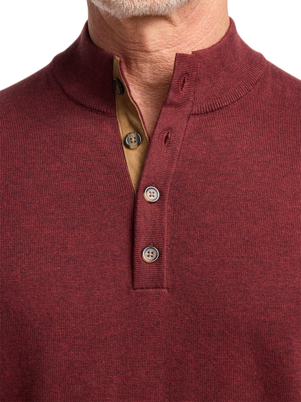 Alternate Image of Supima Cotton Four Button Mock Neck Sweater-2