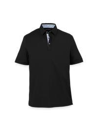 Performance Blend Three Button Polo - Black