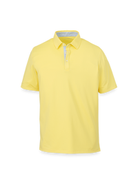 Performance Blend Three Button Polo - Light Yellow