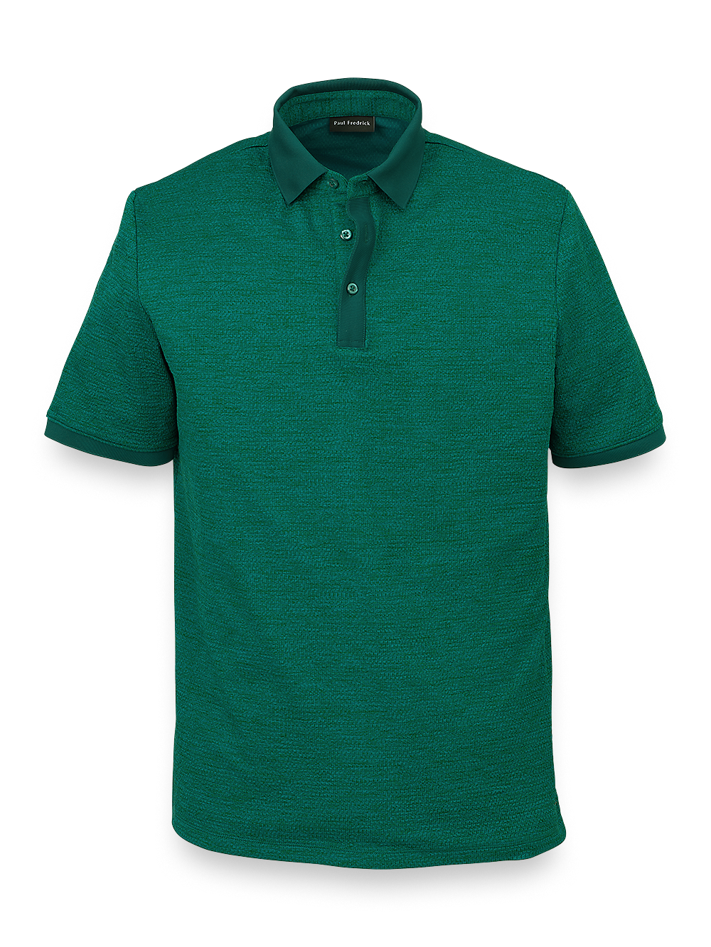 Textured Three Button Polo Green – Paul Fredrick