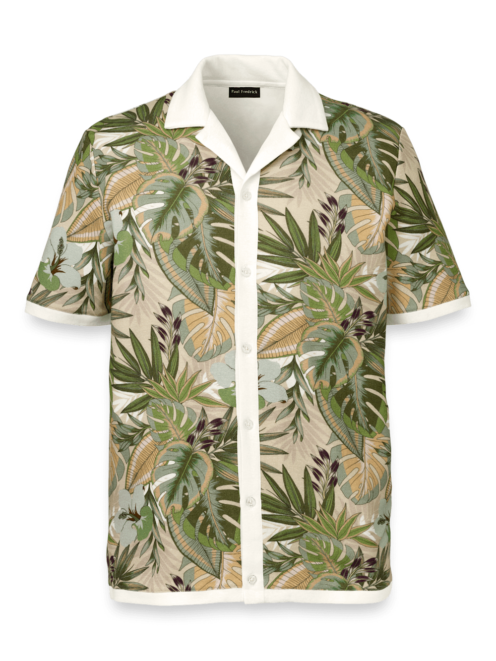 Product Image of Linen Blend Button Front Camp Collar-Multi