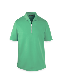 Lyocell Blend Quarter Zip Polo - Green