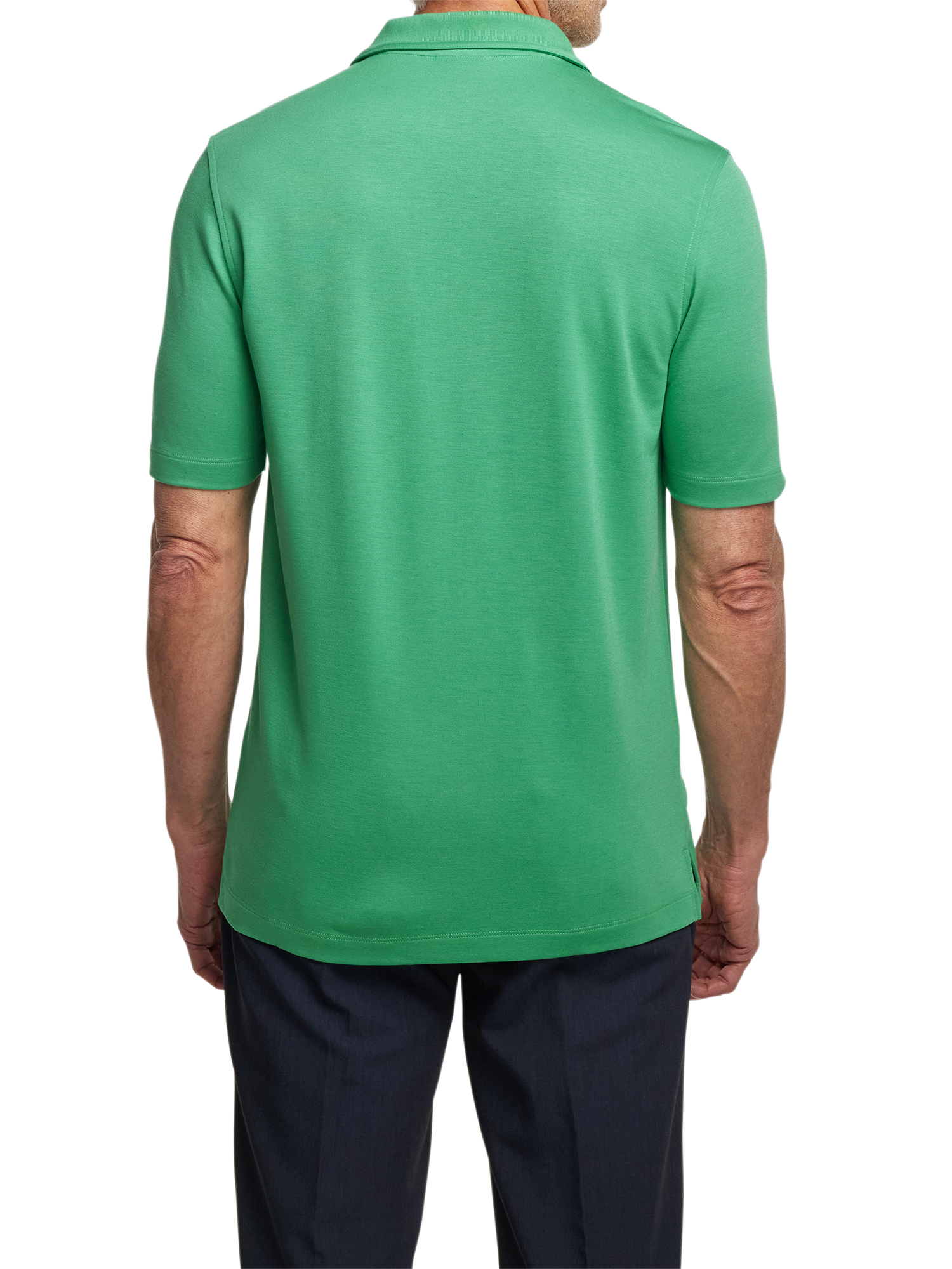 Lyocell Blend Quarter Zip Polo - Green