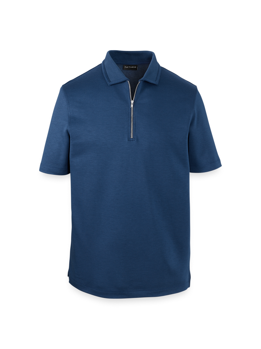 Product Image of Lyocell Blend Quarter Zip Polo-Navy