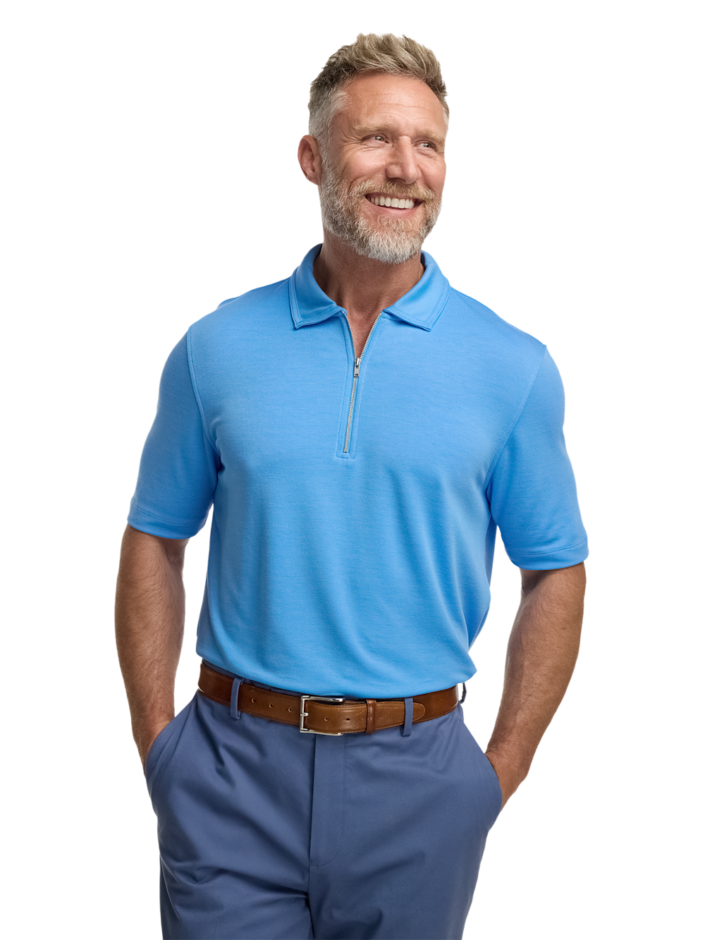 Alternate Image of Lyocell Blend Quarter Zip Polo-4
