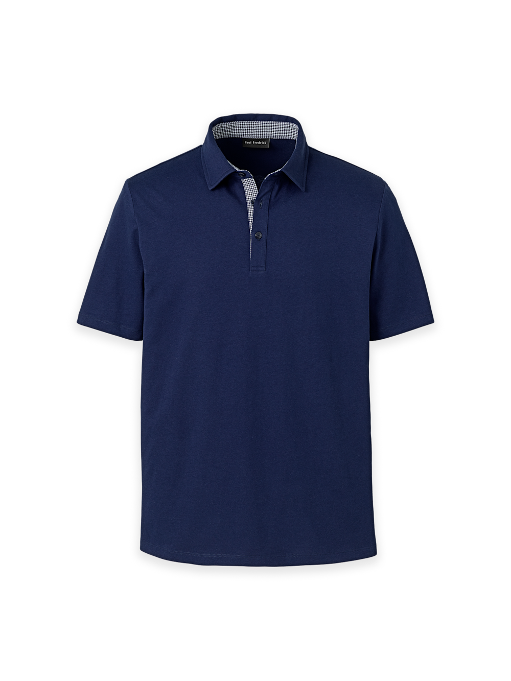Product Image of Mercerized Cotton Three Button Polo-Navy