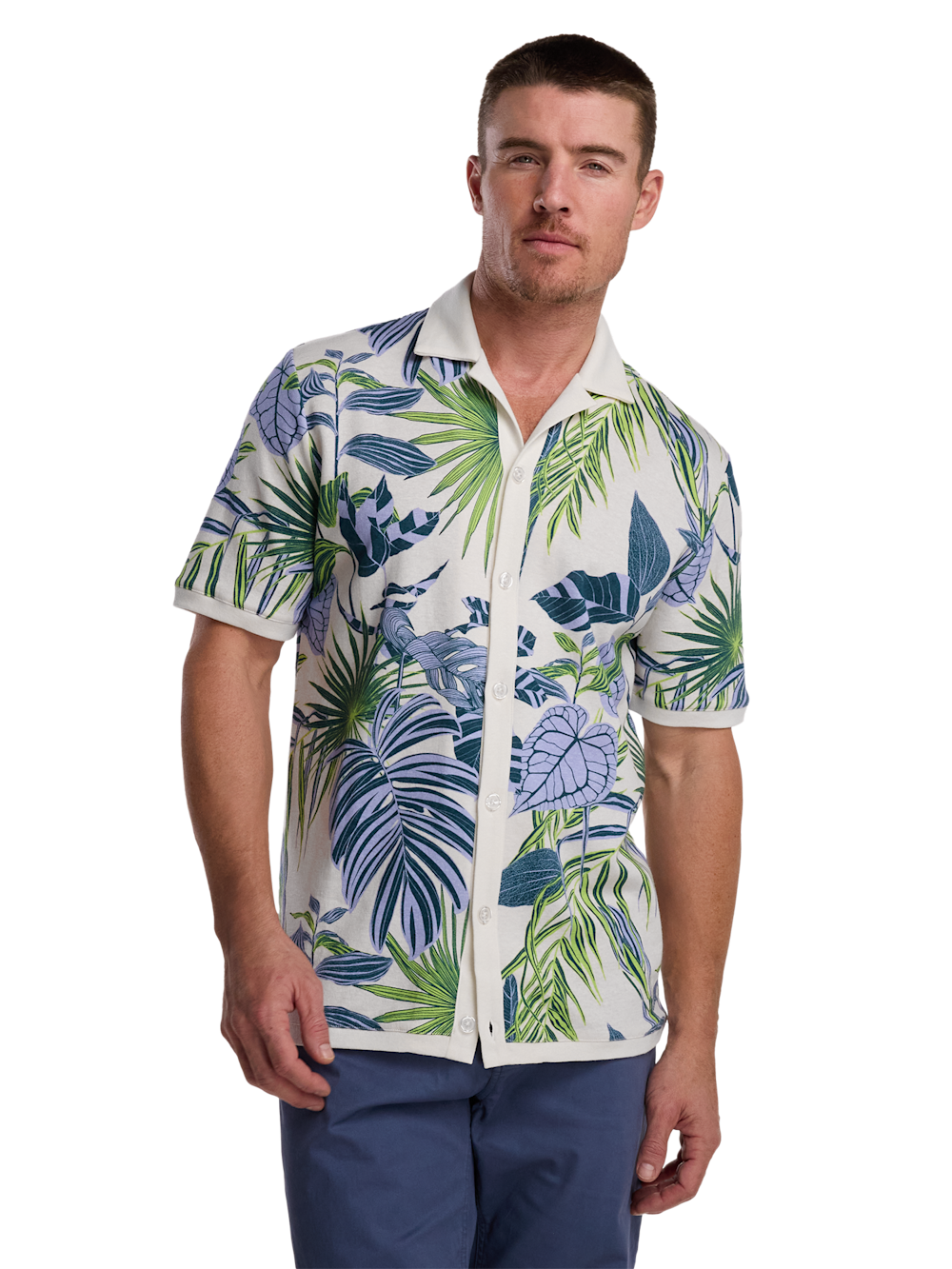 Alternate Image of Linen Blend Button Front Camp-1