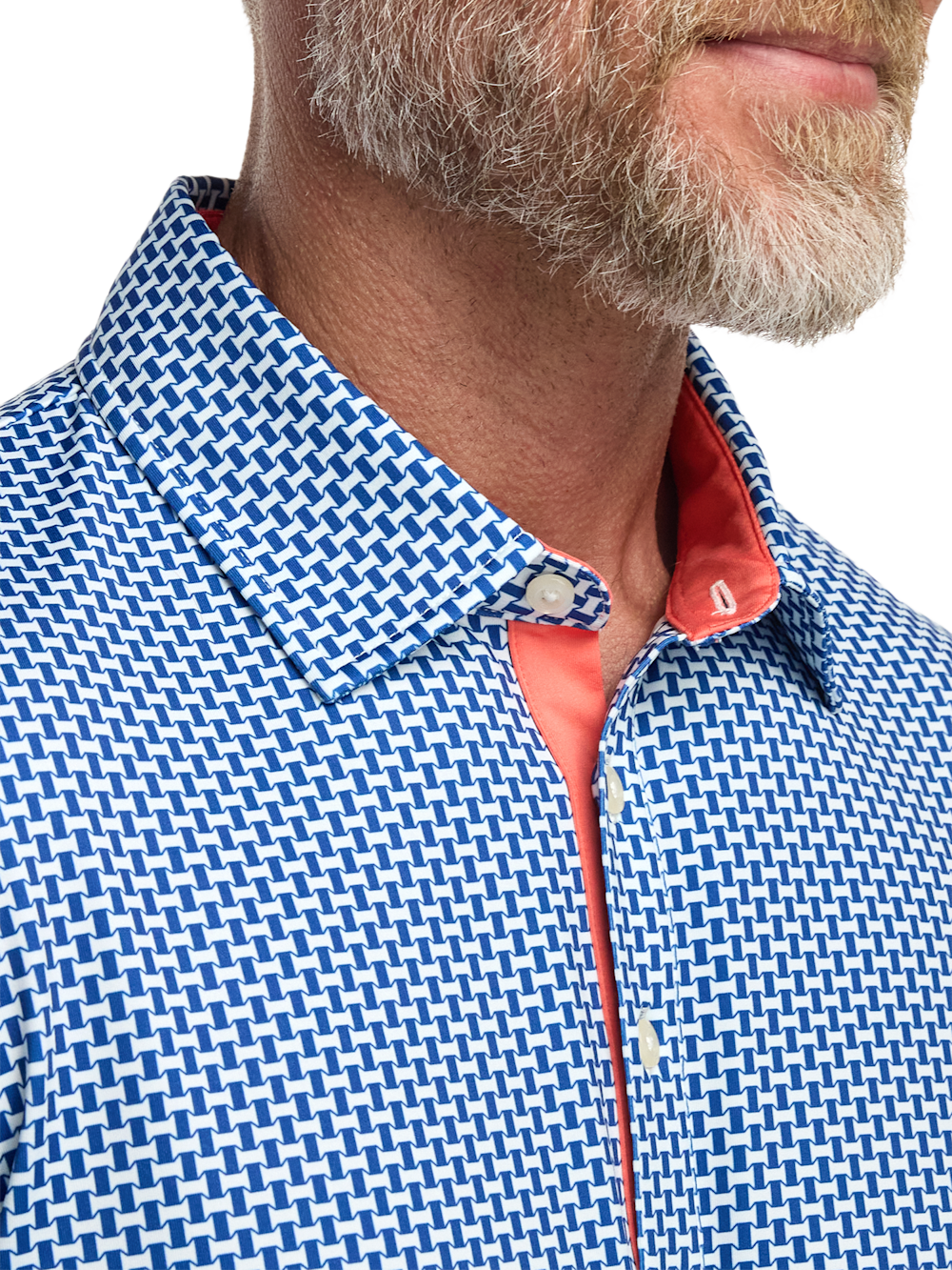 Alternate Image of Performance Blend Three Button Patterned Performance Polo-2