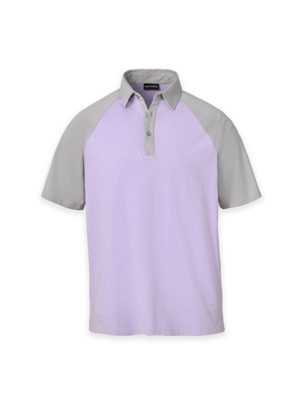 Product Image of Mercerized Cotton Three Button Polo-Purple