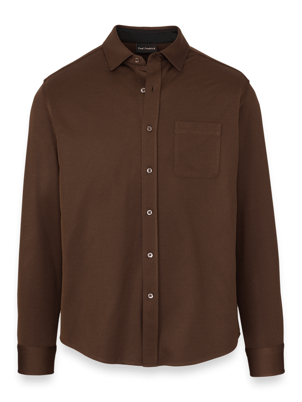 Cotton Blend Button Front Polo - Brown - Small Cotton Blend Button Front Polo - Brown - Small