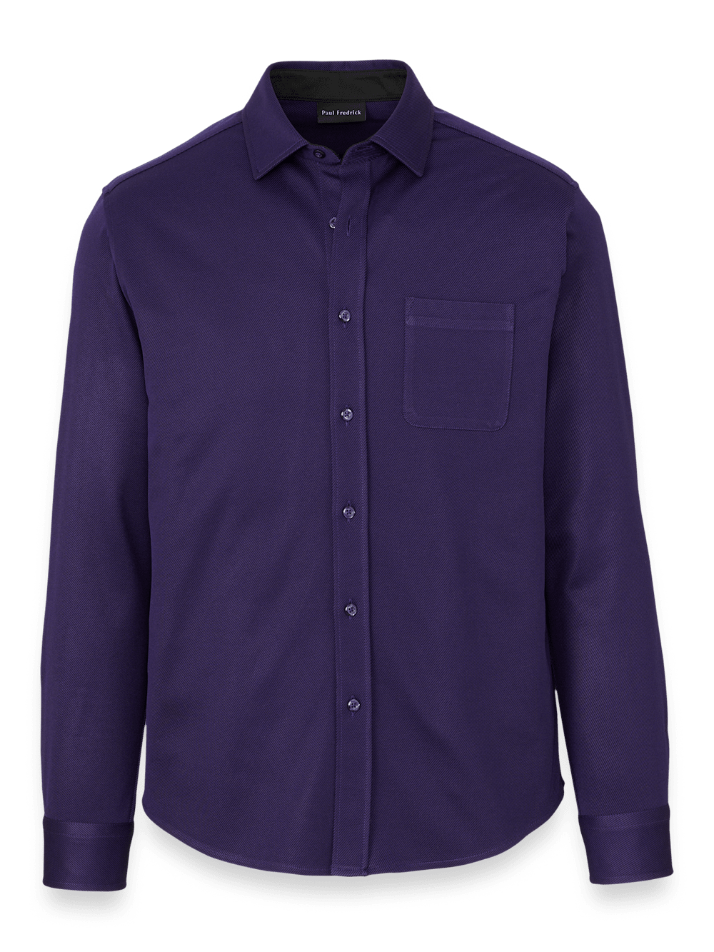Cotton Blend Button Front Polo - Purple – Paul Fredrick
