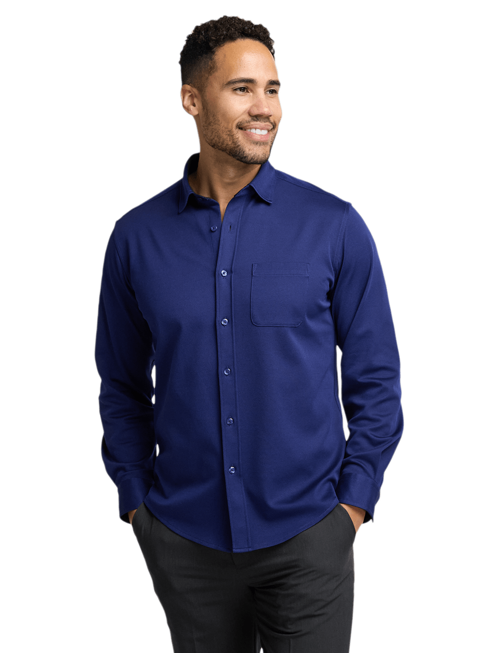 Alternate Image of Cotton Blend Button Front Polo-1