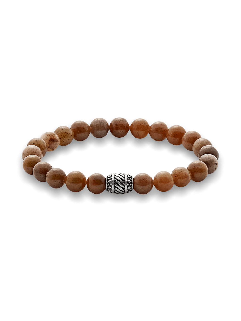 Semi Precious Bead Bracelet Tan Multi