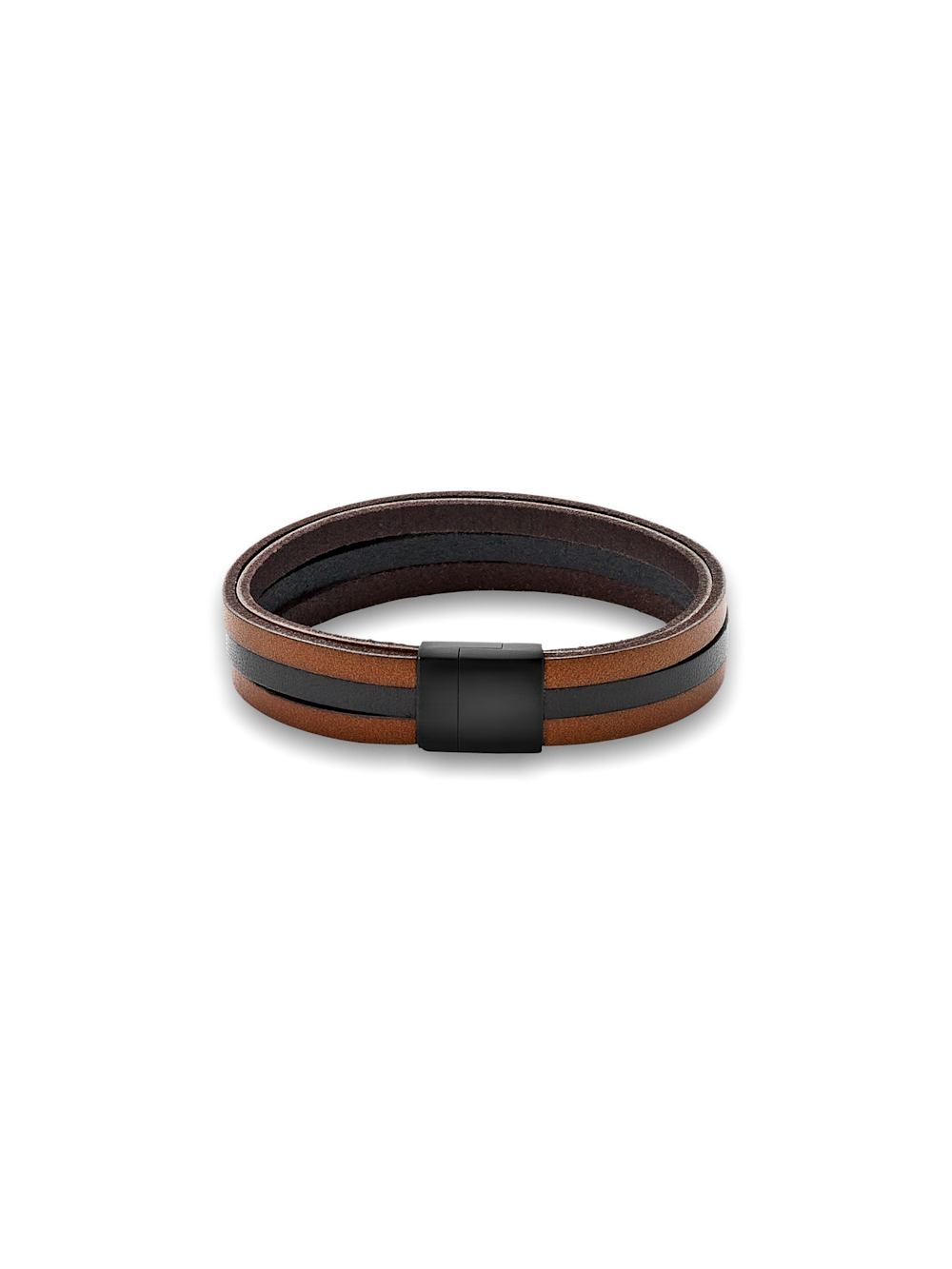 Product Image of Leather Bracelet-Brown/Black