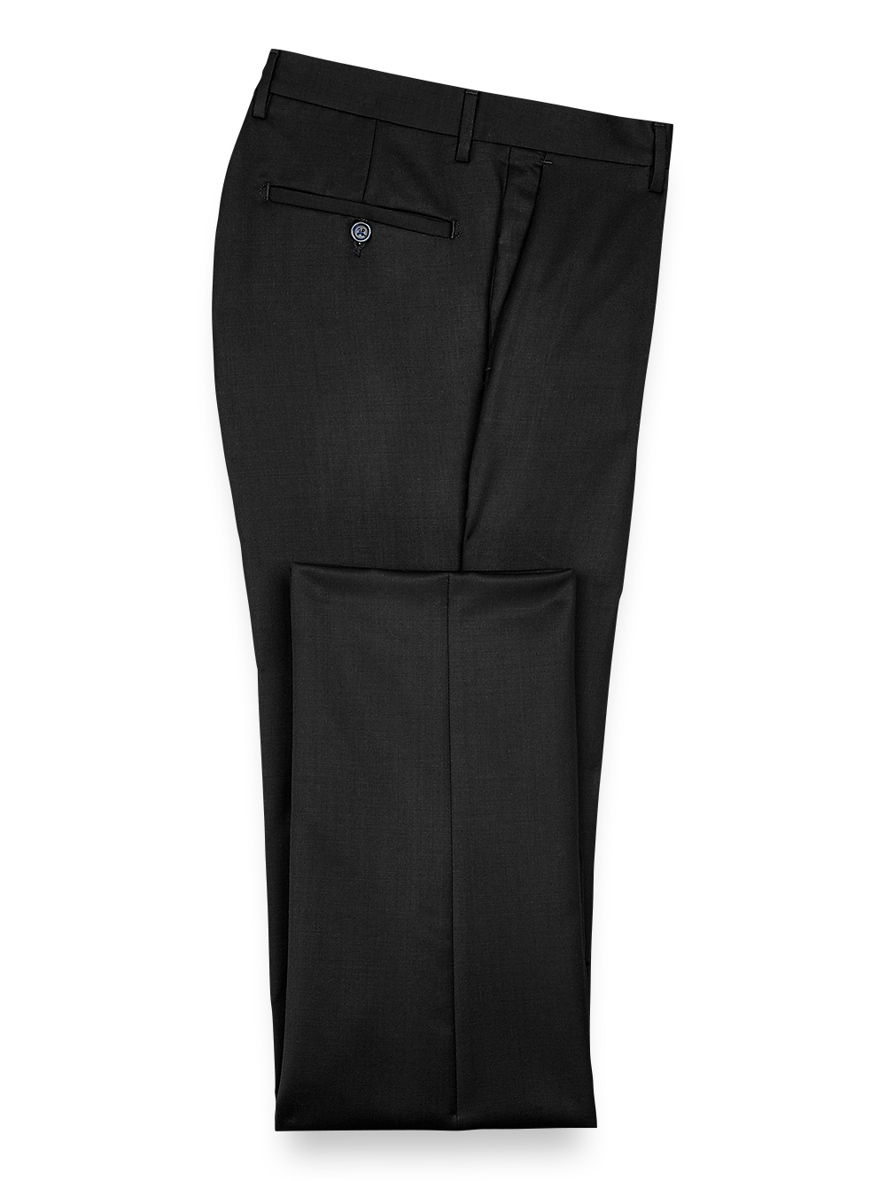 Product Image of Classic Fit Wool Gabardine Flat Front Pants-Black