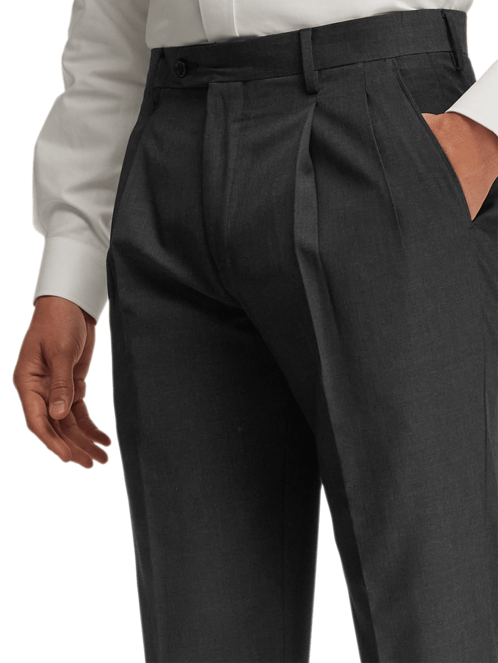 Alternate Image of Wool Gabardine Pants-4#model_pleated front