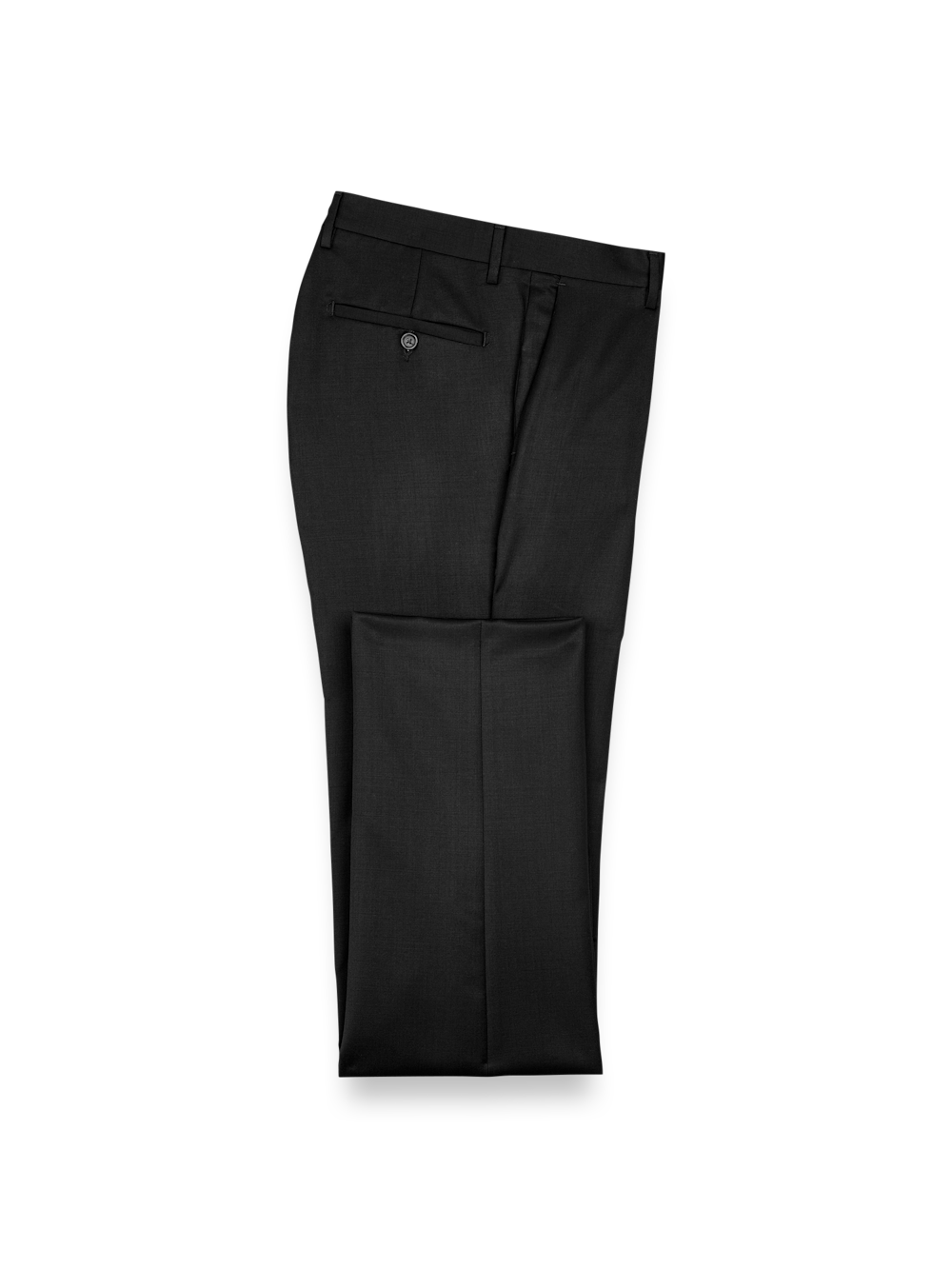 Product Image of Wool Gabardine Pants-Black#model_flat front