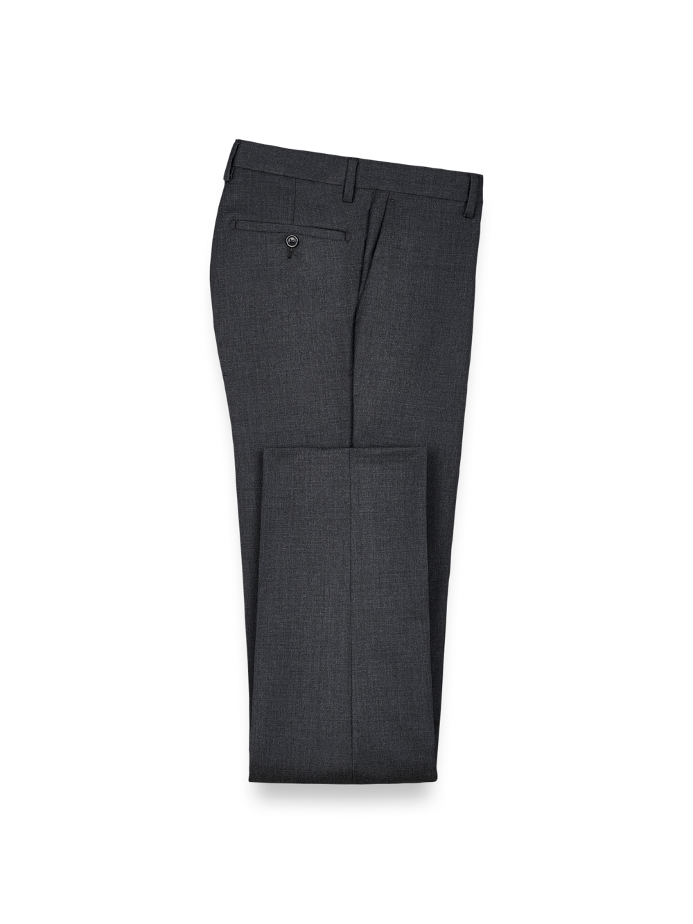 Product Image of Wool Gabardine Pants-Charcoal#model_flat front