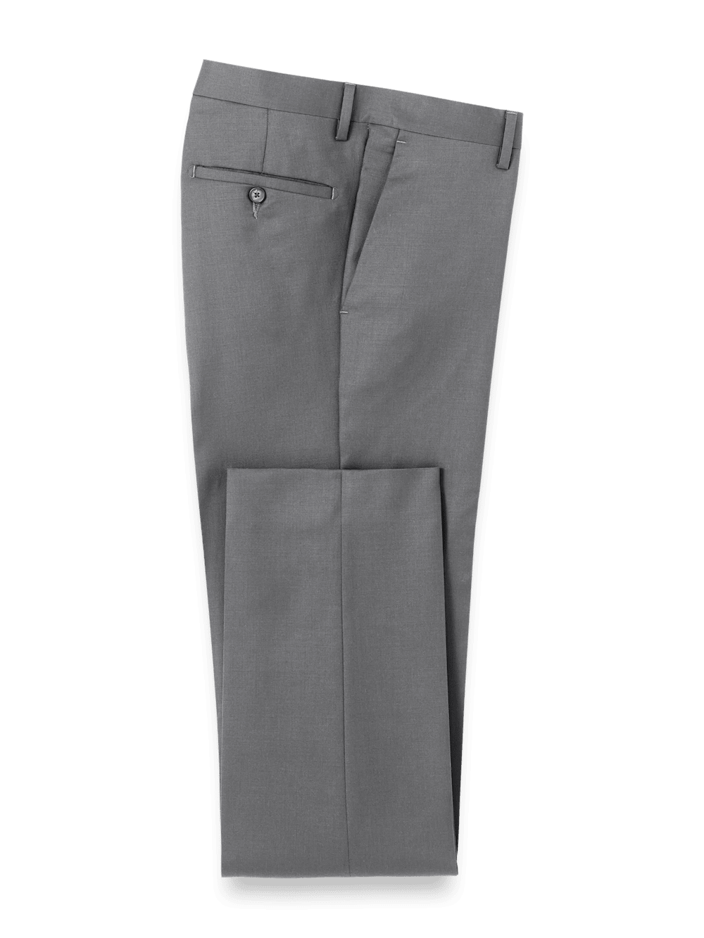 Product Image of Wool Gabardine Pants-Medium Grey#model_flat front