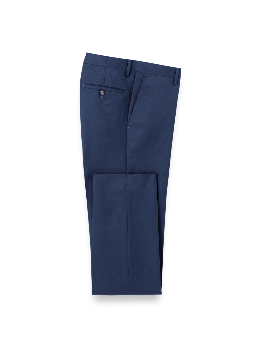 Product Image of Wool Gabardine Pants-Bright Navy#model_flat front