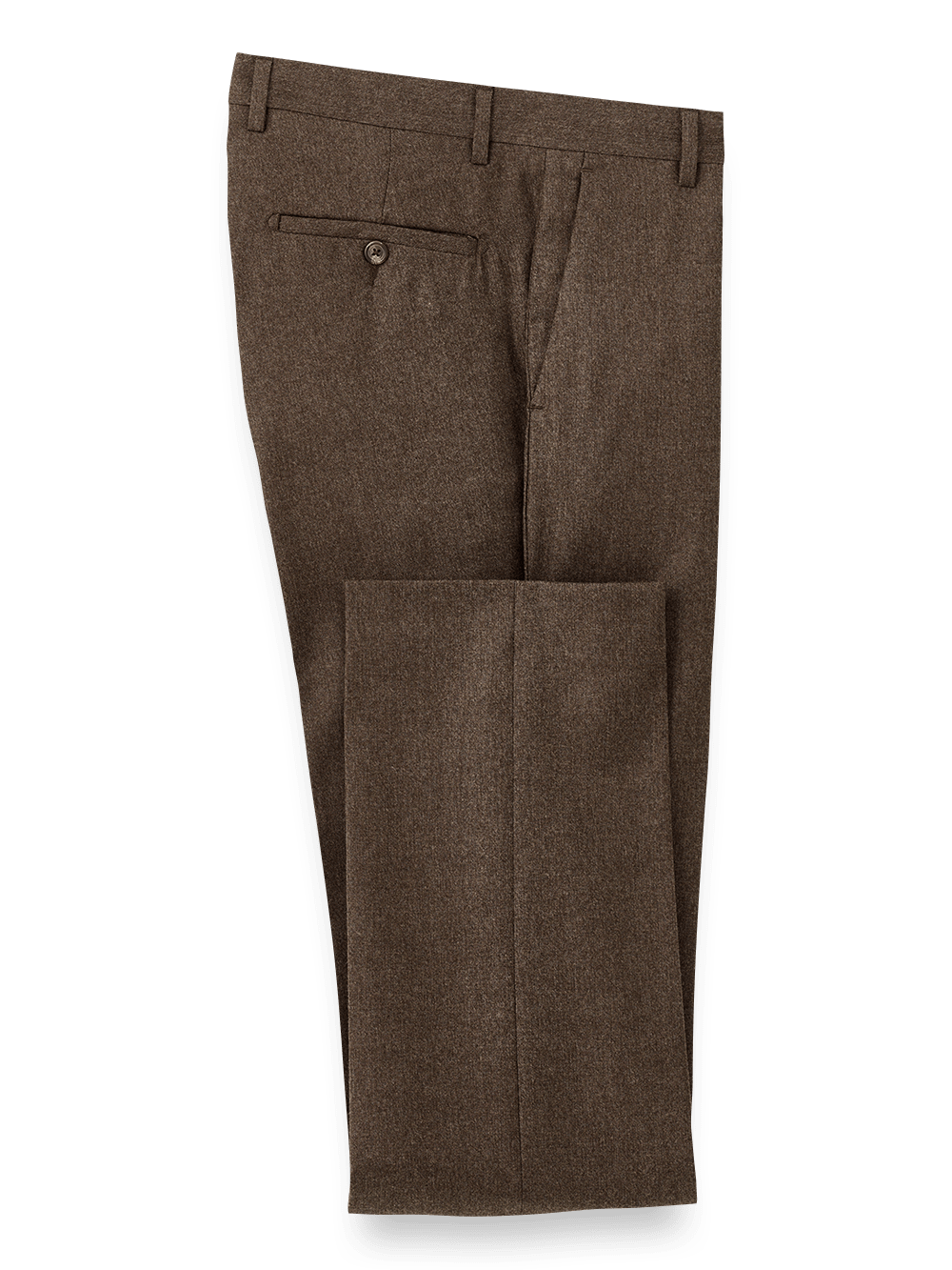Product Image of Wool Flannel Flat Front Pant-Brown#model_flat front