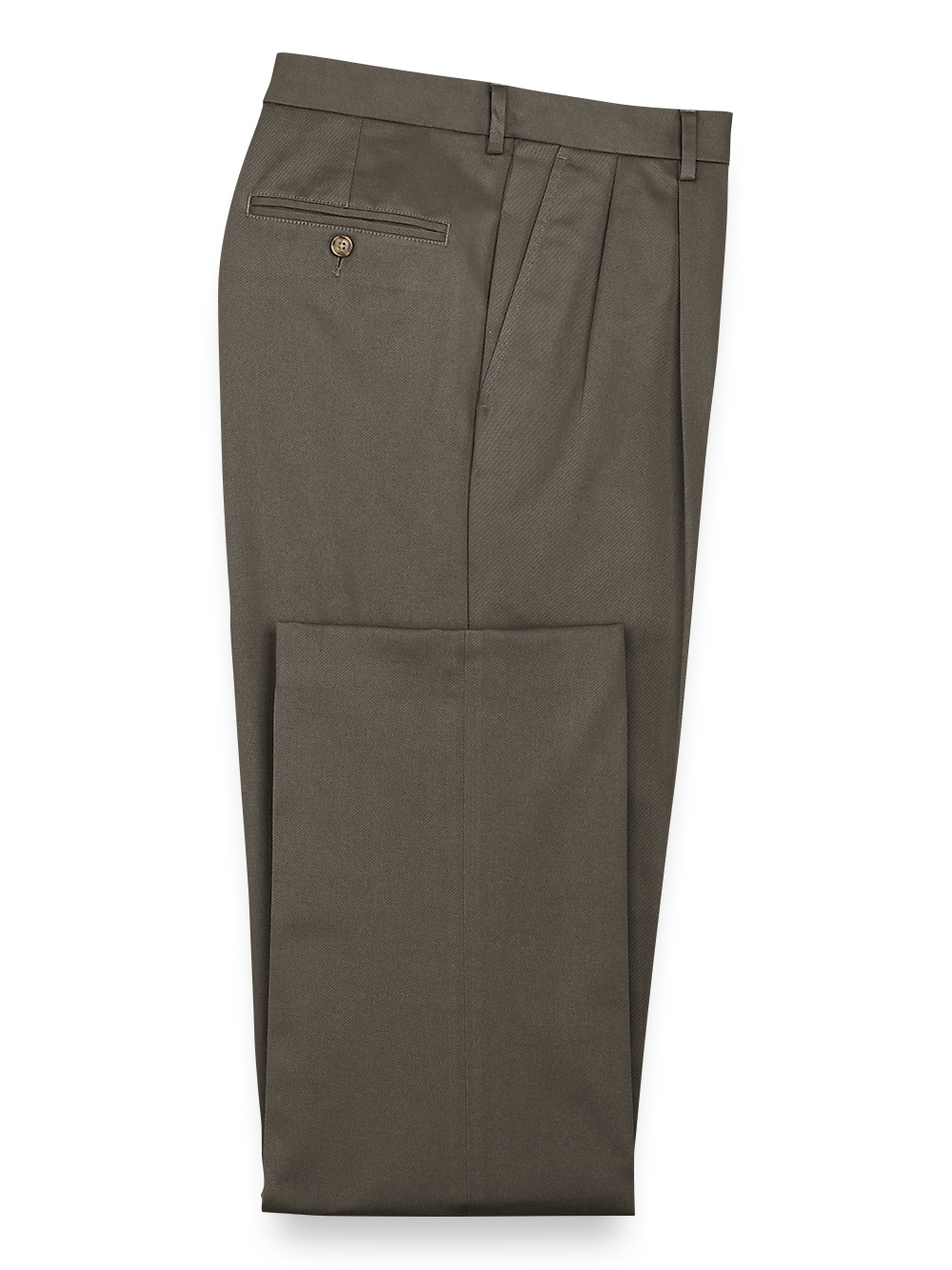 Product Image of Impeccable Cotton Chino Pleated Pants-Slate Brown