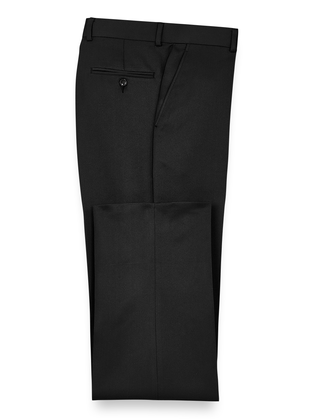 Product Image of Solid Microfiber Flat Front Pants-Black#model_flat front