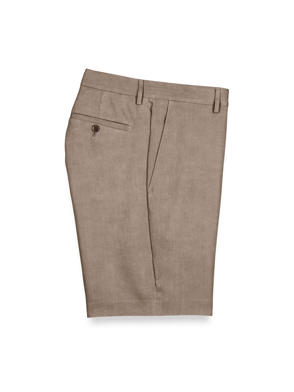 Product Image of Linen Flat Front Shorts-Khaki#model_flat front