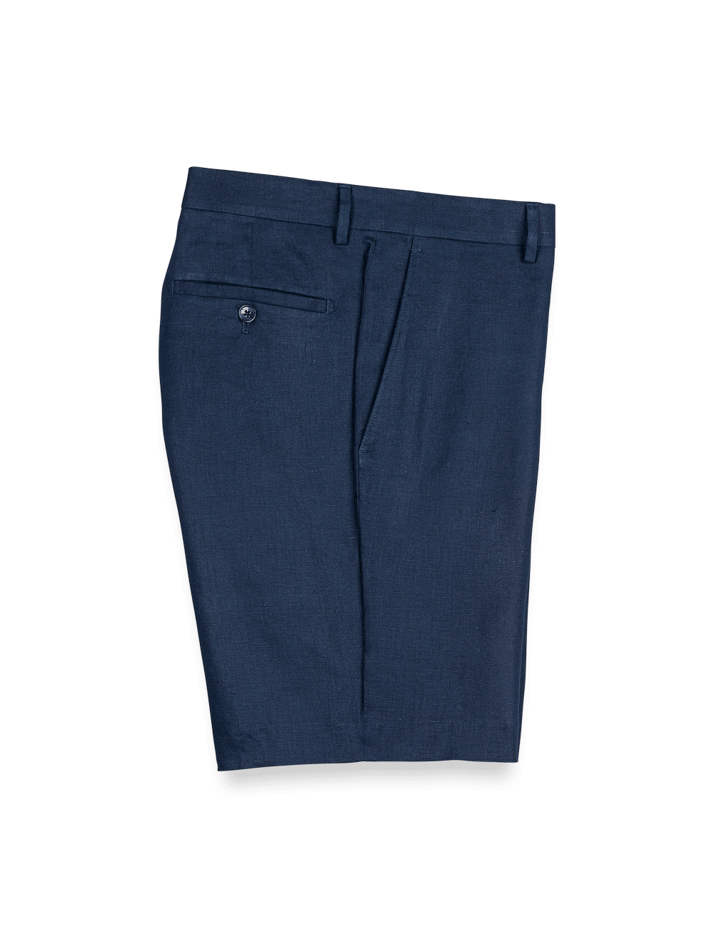 Product Image of Linen Flat Front Shorts-Navy#model_flat front