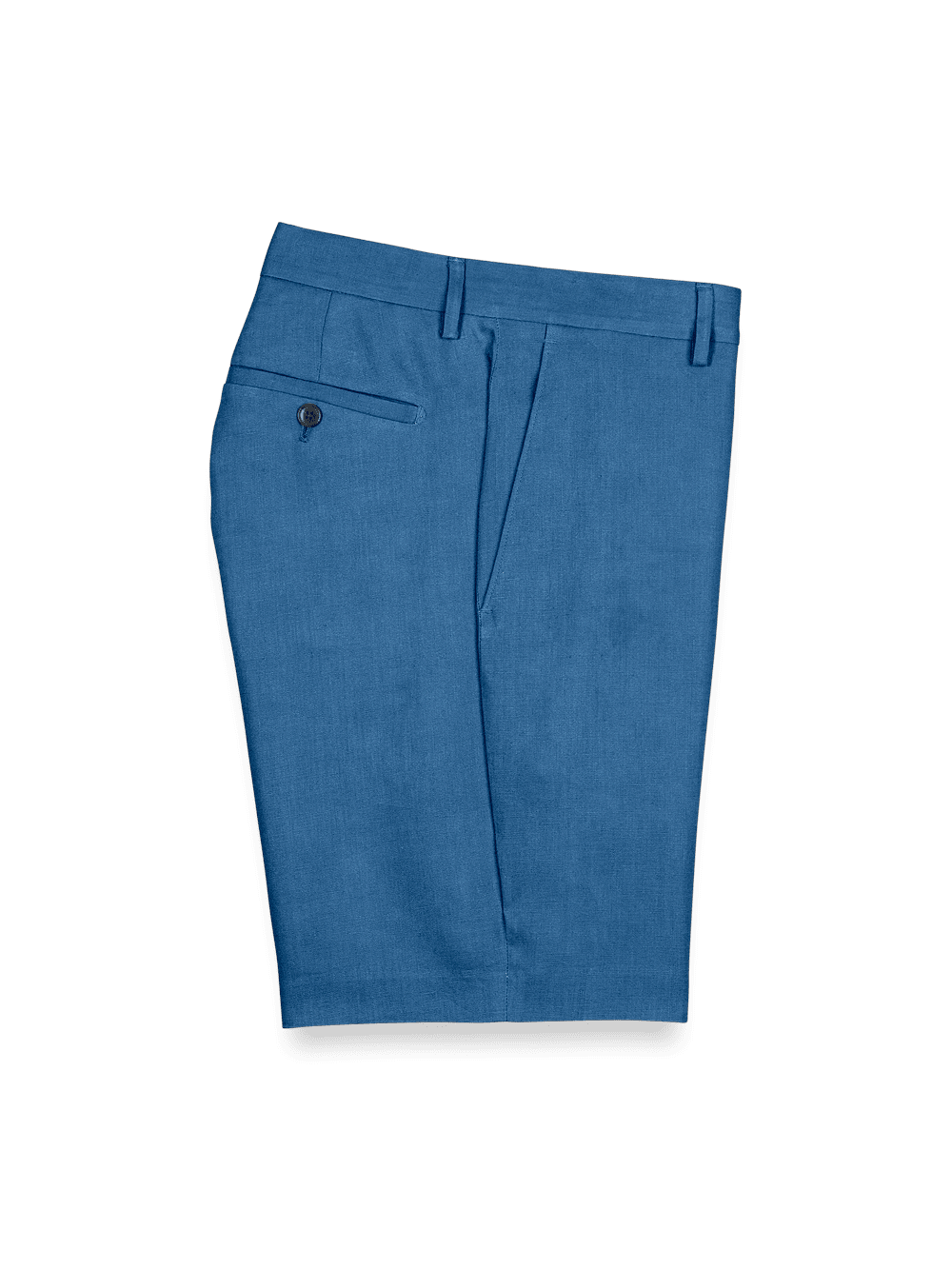Product Image of Linen Flat Front Shorts-Indigo#model_flat front