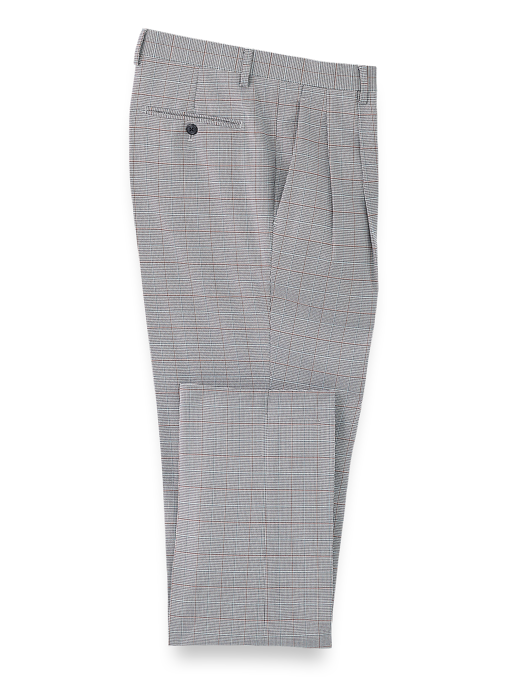 Microfiber Houndstooth Pleated Pants - Black/white