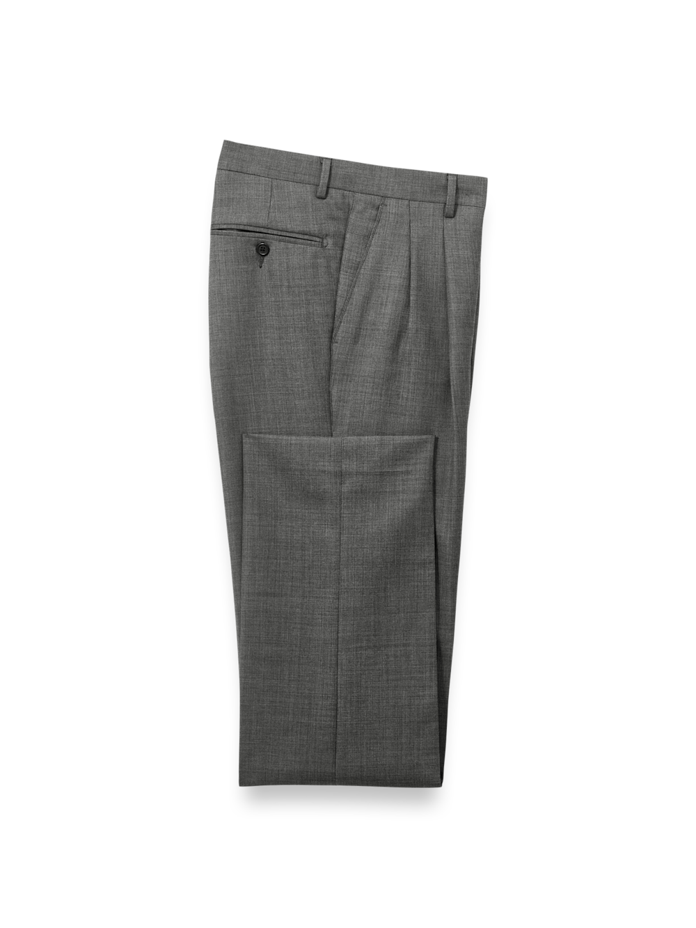 Product Image of Wool Sharkskin Pants-Charcoal#model_pleated front