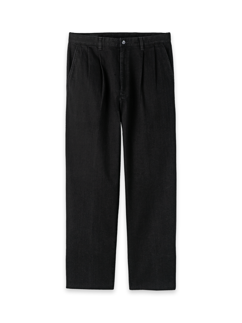 Pleat Front Denim Pants#model_pleated front