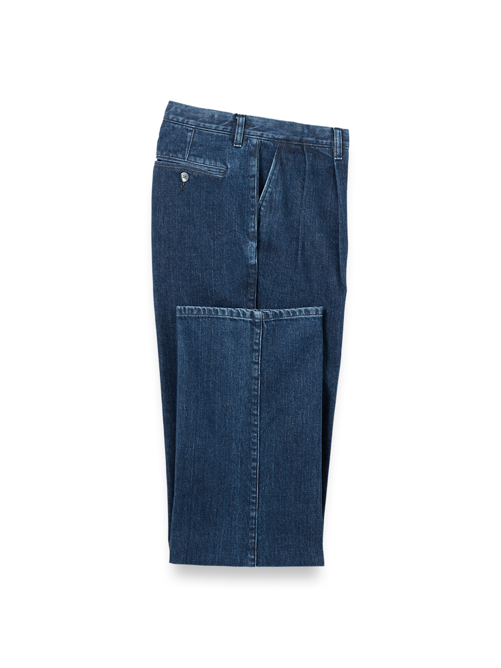 Product Image of Denim Pants-Blue#model_pleated front