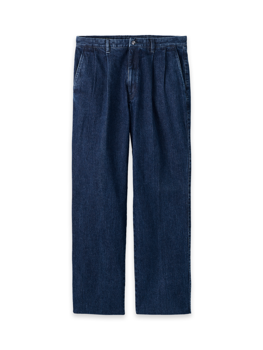 Pleat Front Denim Pants#model_pleated front