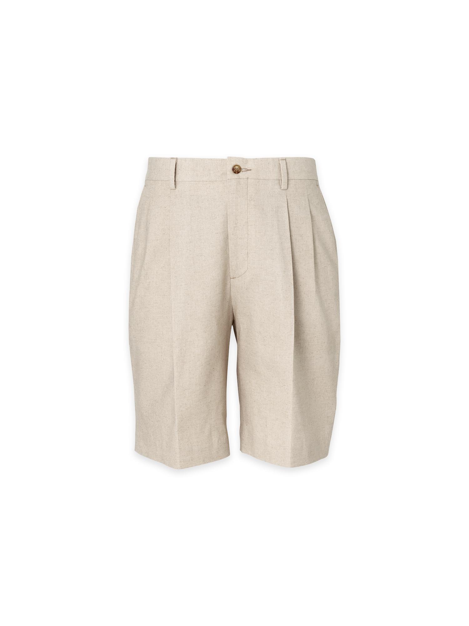 Alternate Image of Linen / Cotton Shorts-1#model_pleated front