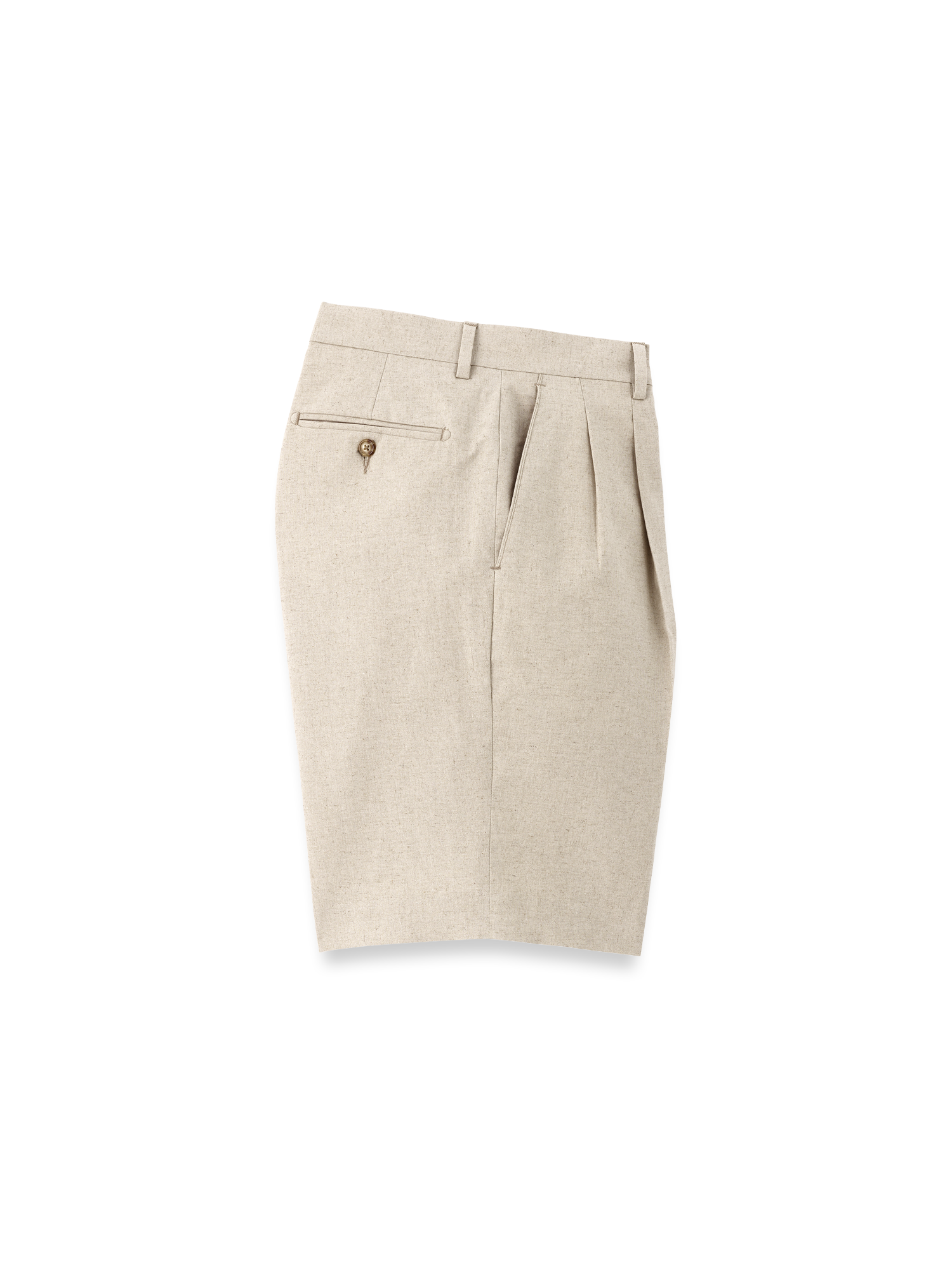Product Image of Linen / Cotton Shorts-Natural#model_pleated front