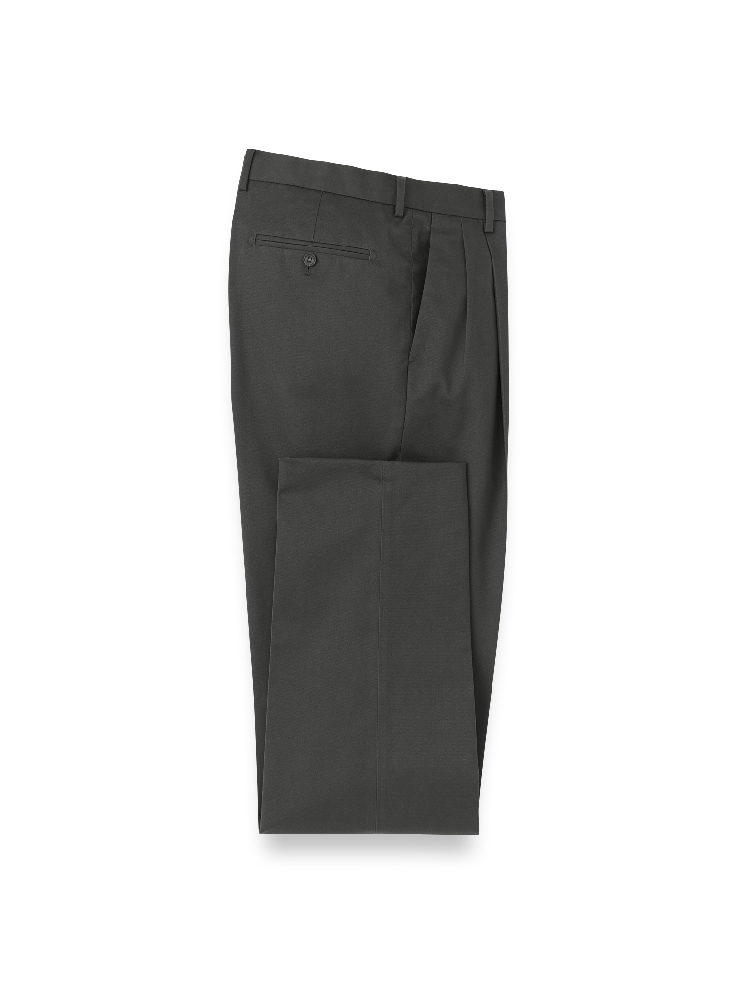 Product Image of Non-iron Cotton Stretch Twill Pant-Charcoal#model_pleated front